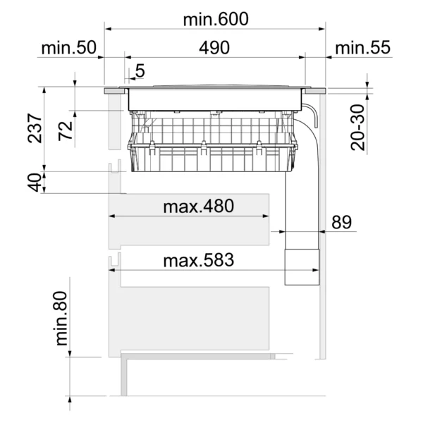 Inventum IKA8035 - Inbouw inductie kookpl. geïntegreerde afzuiging, 80cm - Afbeelding 6