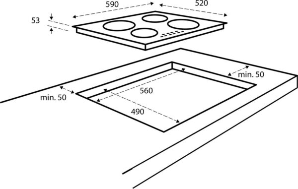 Inventum IKI6030 - Inbouw kookplaat inductie, 60 cm, randloos, powermanagement - Afbeelding 5