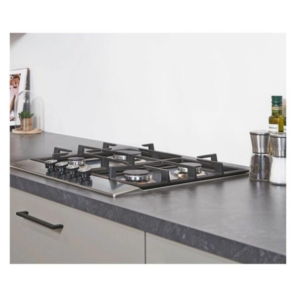 Inventum IKG6023GRVS - Inbouw gaskookplaat, rvs, 60 cm, gietijzeren pandragers, knoppen voorzijde - Afbeelding 3